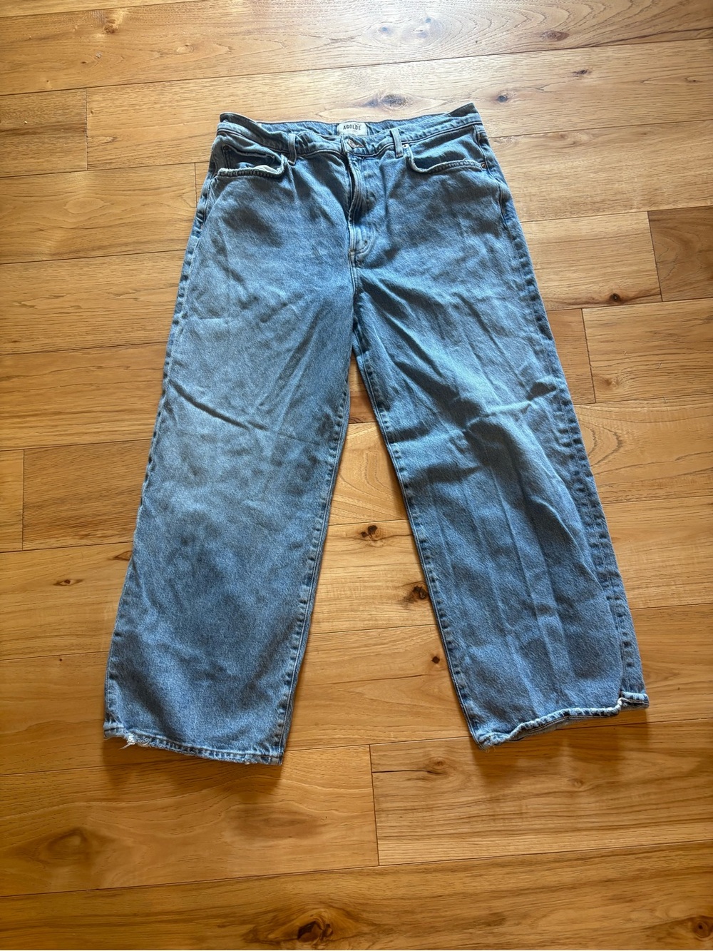 Agolde Women's Light Blue Wide Leg Denim Jeans